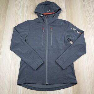 Stellar Equipment Guide Merino Mid Hood Navy Blue Full Zip Mens Size L Large